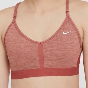 Nike small Women's Indy Canyon Rust LS Padded V-Neck Sports Bra in Small